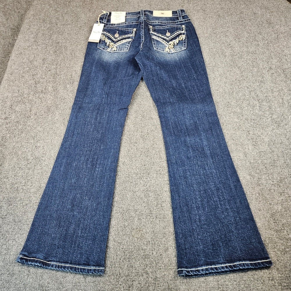 Miss Me Mid-Rise Bootcut Jeans 28x32 Dark Wash Embellished M3444B87MV NEW - Picture 3 of 11